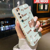 เคส JIUMOO สำหรับ Xiaomi MI 10 Lite ซูม10 Youth 10 Pro ใหม่ลายหมีกรอบสี่เหลี่ยมเคสพื้นผิวชุบซิลิก้าเจลนิ่มกันกระแทกเคสมือถือฝาครอบป้องกันเลนส์กล้องถ่ายรูปรวมทุกอย่าง