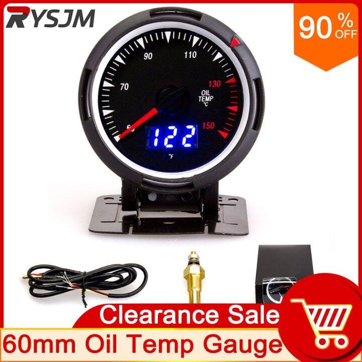 60mm Oil Temperature Gauge Car Water Temp Gauge Temperature Sensor 50 