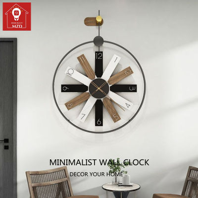Mzd【ห้องนอน/ห้องนั่งเล่น/ร้านอาหาร/ทำงาน】บ้านที่เรียบง่ายแสงหรูหรานาฬิกาแขวนสร้างสรรค์นาฬิกาปิดเสียงตกแต่งที่เรียบง่าย