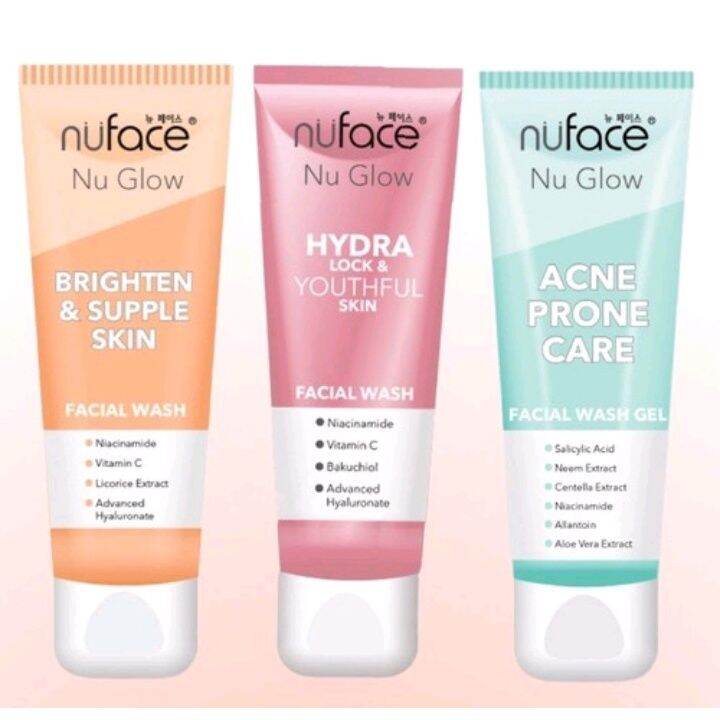 Nuface Nu Glow Liquid Acne Prone Care Facial Wash Gel / Brighten
