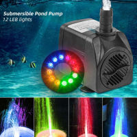 Submersible Water Pump with 12 LED Lights for Aquarium Fountain Pool Garden Pond New EUUKUS Plug