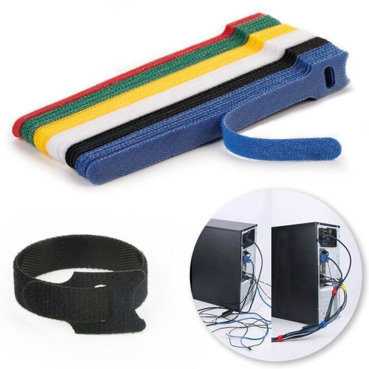 60-20pcs-durable-soft-nylon-cable-ties-20cm-reusable-ties-organizer-tool-self-adhesive-tapes