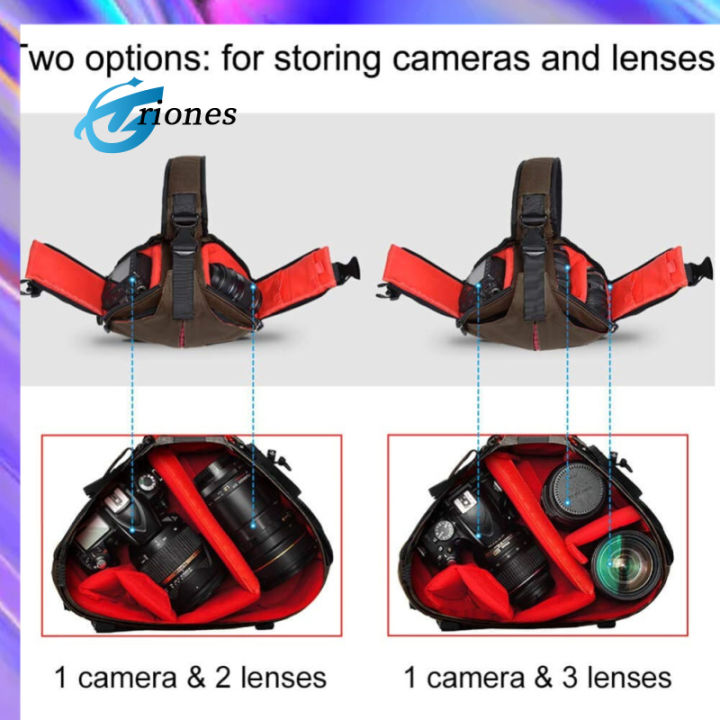 กระเป๋ากล้องดิจิตอลความจุสูงมีซิปกันระเบิดขาตั้งสามขาสำหรับมืออาชีพกล้องถ่ายรูป-slr-crossbody-กระเป๋ากันน้ำ