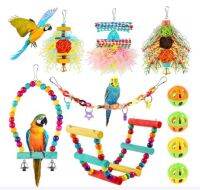 [COD] chewing toy bird swing brushed suspension bridge set