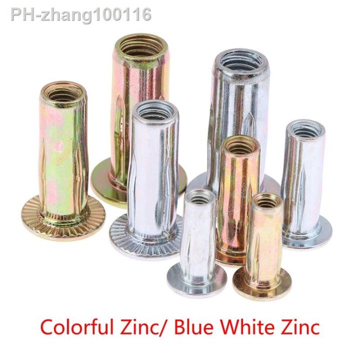 5pcs-304-stainless-steel-petal-rivets-nut-pull-rivet-bolt-cap-slotted-color-zinc-plating-license-plate-fixed-screw-m4-m5-m6-m8