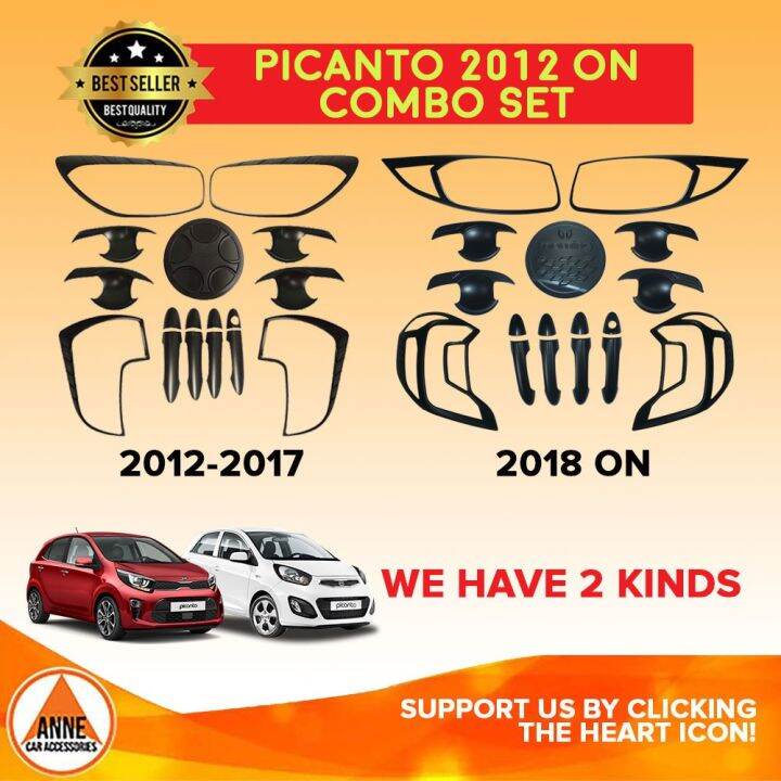 Kia Picanto Garnish Cover Set Black 2012 2017 2018 2021 Black
