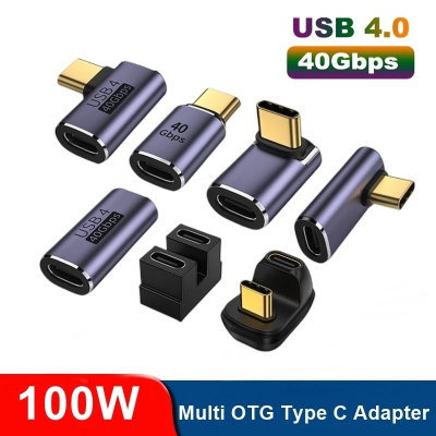 100W โลหะ USB 4.0 ประเภท C อะแดปเตอร์ OTG 40Gbps Fast Data Transfer แท็บเล็ต USB-C ชาร์จสำหรับโทรศัพท์ macbook Air Pro แล็ปท็อป-kdddd
