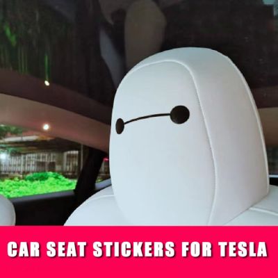 สติ๊กเกอร์ตาสองชั้นตกแต่งที่นั่งภายในแต่งรถสำหรับการ์ตูน Tesla Model 3 Y X S น่ารักสติกเกอร์รูปลอกสำหรับตกแต่ง Tesla Cessory