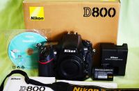 Nikon D800 36.3MP Professional DSLR Camera - ตัวกล้อง Black Body, Dual card slots, Full Frame Digital SLR CMOS FX-Format true 1080p HD cinematic quality video, Record uncompressed files via HDMI to an external recording device via HDMI