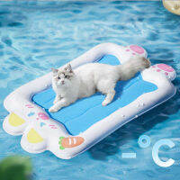 Soft Summer Ice Pet Pad Cushion Cooling Dog Bed Waterproof Scratching Biting Resistant ถอดล้างทำความสะอาดได้สำหรับแมว