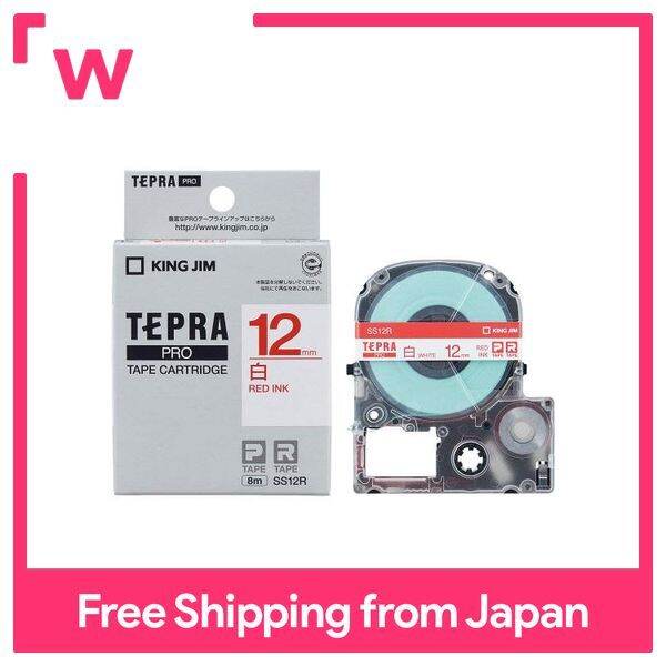 King Jim tape cartridge Tepra PRO 12mm SS12R White Red letters Lazada