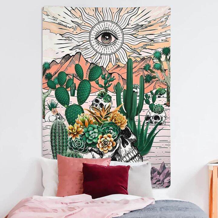 skull-tapestry-cactus-tapestries-psychedelic-sun-tapestry-mountain-wall-tapestry-nature-landscape-tapestry-wall-hanging-for-room