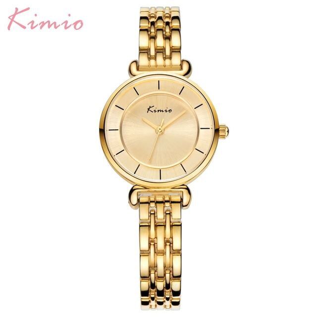 kimio-นาฬิกาสร้อยข้อมือโลหะนาฬิกาสตรีสีทองสำหรับสตรีนาฬิกาผู้หญิง-relogio-femino-montre-femme