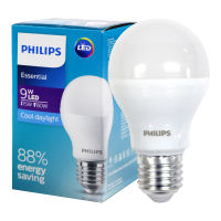 PHILIPS หลอดไฟ Essential LED 9W แสงขาว / แสงส้ม (DL / WW) E27