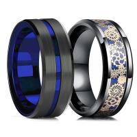 【CW】 Steampunk Men Gear Wheel Stainless Steel Dragon Ring Inlay Blue Carbon Fiber Ring Gothic Punk Mens Wedding Jewelry Drop Shipping