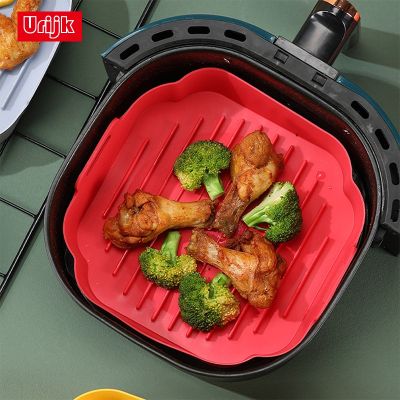 Silicone Mold Airfryer Basket Tray Ultra Thin Round Baking Dish Air Fryer Accessories