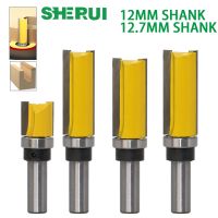 【LZ】 12mm 12.7 Shank Template Trim Hinge Mortising Router Bit Straight end mill trimmer cleaning flush trim Tenon Cutter Woodworking