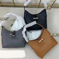 2022 Bamboo Longchampˉ bag portable bucket bag soft leather portable armpit bag bucket bag female