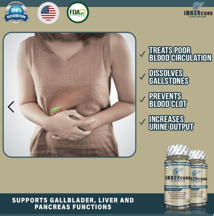 Inner Cure Dissolves Gallstones Stone Breaker. Supports Gallbladder