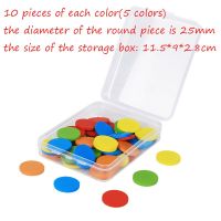 100/50 PCS Mathematics Teaching Aid Box Wooden Counting Stick Arithmetic Stick Geometric Figure Round Piece WYW