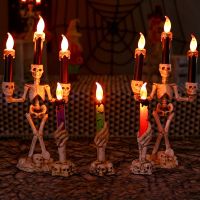 【YP】 Candle Glowing Holder Table Decoration Haunted Horror Props