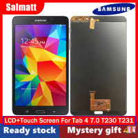 Salmatt หน้าจอแสดงผล LCD TFT ของแท้สำหรับ Samsung Galaxy Tab 4 7.0 T230เปลี่ยนชิ้นส่วนจอสัมผัสแอลซีดีของเครื่องแปลงดิจิทัล T231พร้อมเครื่องมือซ่อมฟรี