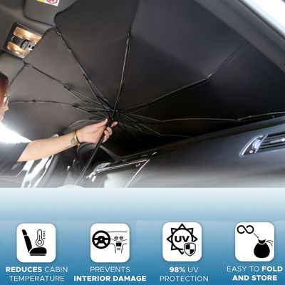 รถอาทิตย์ร่ม Shade ป้องกันพับ Shade ปกป้องกันรังสียูวีฉนวนกันความร้อนผ้าภายในกระจกป้องกัน
