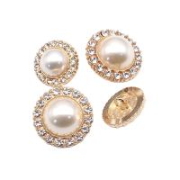 Pearl Alloy Sewing Buttons 5pcs/Lot Mix Size Golden Rhinestone Decoration Handmade Clothing Accessories Haberdashery