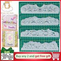 Flower Foliage Leaves Lace Border Frame Die Cut Metal Cutting Dies Stencil Scrapbooking Embossing 2022 New Christmas Craft Dies