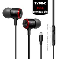 Type-C Earphone Wired In-Ear Headset Stereo Earphones Volume Control USB C Earbuds Extra Bass With Mic for HTC OnePlus