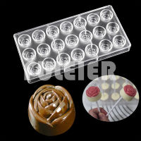 Valentines Day Rose Flower Polycarbonate Chocolate Candy Mold For Baking Pastry Bonbon Mould Confectionery Tool Wholesale