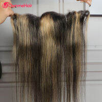 ไฮไลท์4X4 13X4ปิดด้านหน้าด้วยลูกไม้โปร่งใสผมคนบราซิล Remy สี1B27 Balayage Lace Frontal Pre Plucked