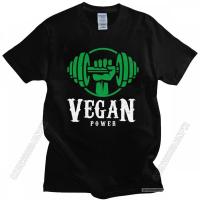 Novelty Vegan Power Tshirt Men Soft Fabric Graphic Powered By Plants Tshirt Fitted 100 Cotton Tee Shirt