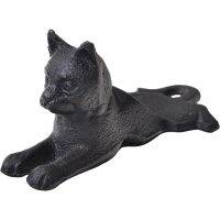 xfcbfCast Iron Cat Door Stop Floor Protector Retro Stopper Decorative Nail Free Bedroom Alarm Wall Durable Vintage Stoppers