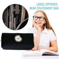 Black Puppy Canvas Pencil Bag Large Capacity Stain-Resistant Student Suitable And Stationery Lightweight Case For Storing Pencil Pencils Erasers Pens Bag Small C6Y1