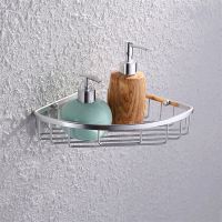 ¤♧ Bathroom Triangle Corner Shelf Shower Caddy Wall Mounted Silver Space Aluminum Basket for Storage Rack etagere salle de bain