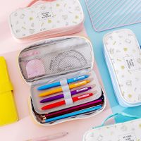 【CC】▥  Children Canvas Contrast Color Large Capacity Stationery Storage Organizer for Student