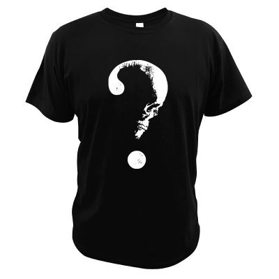 New Skull T Shirt Mashup Question Mark Print 100% Cotton Casual T-Shirt