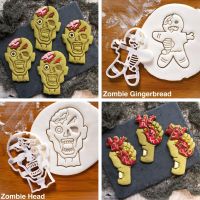 Halloween Zombie/Brain/Organs/Pumpkin/Witch/Cat Gingerbread Cookie Cutting Mold 3D Cartoon DIY Fondant Chocolate Candy Mold Bread Cake  Cookie Accesso