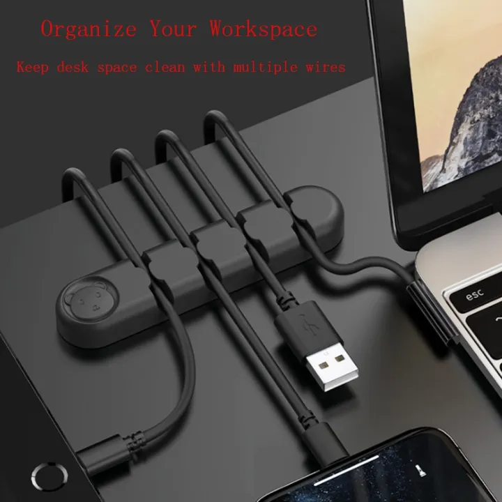 TOPK Cable Organizer Silicone USB Cable Winder Desktop Tidy Management ...