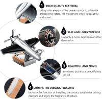 【cw】Solar Cessna Aircraft With Fragrance Car Air Fresheners Ornaments Solar Energy Rotate Aromatpy Decor for Car Office Home 【hot】