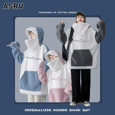 ASRV เสื้อฮู้ดชาย เสื้อมีฮู้ดผู้ชาย hoodie เสื้อกันหนาว ผู้ชาย เสื้อแจ็คเก็ตผ้าฟลีซแกะหนามีฮู้ด,เสื้อสวมหัวน่ารักสำหรับผู้ชายและผู้หญิง