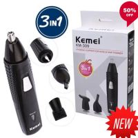 NP Kemei KM-309 KM309 เครื่องโกนหนวด ตัดแต่งขนจมูก รูหู กรรจอน และโกนหนวด 3 in 1 (สีดำ) อุปกรณ์ตัดผมชาย หญิง แต่งทรงผม ส่งฟรี