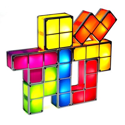 [DBF]DIY Tetris Puzzle Novelty LED Night Light Stackable LED Desk Table Lamp Constructible Block Kids Toys Light Christmas Gift
