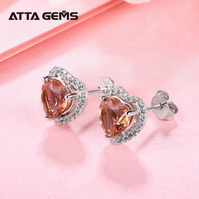 Zultanite Color Change 925 Sterling Silver Stud Earring for Women Heart Shape design Ruby Sapphie Stone Earrings Fine Jewelry