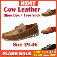 COD ❉◙ The Outline Shop27dgsd6gfd [ HDLY ] [Ready Stock]Mens Cow Leather Loafers Slip-Ons shoes Casual Handmade Loafer Driving Shoes Lazy Shoe Kasut Kulit Sarung Lelaki