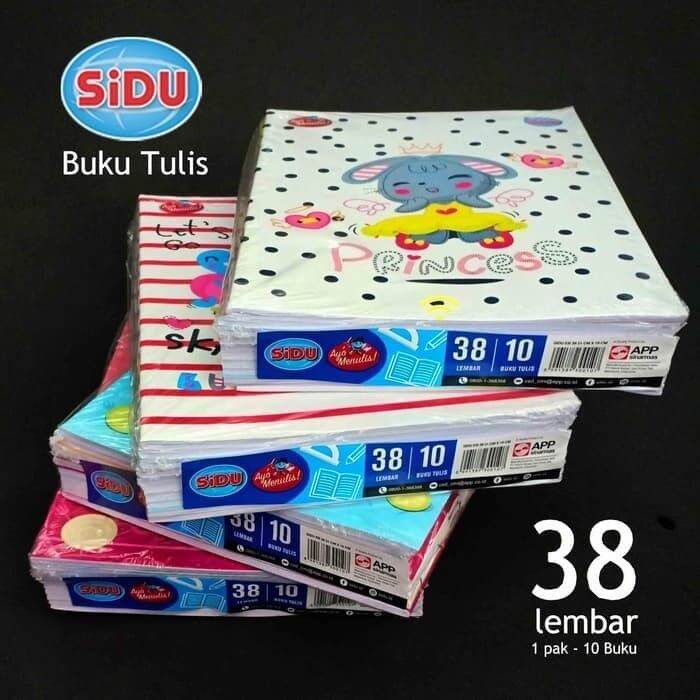 Buku Tulis Sidu Pack Isi Pcs Lembar Lbr Buku Tulis Garis Normal Ukuran Standard Sekolah