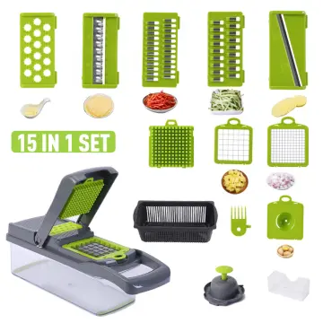 Genius Nicer Dicer Chef (15 parts)  Fruit cutter, vegetable cutter, onion  cutter, chopper, vegetable slicer, mandolin : : Home & Kitchen