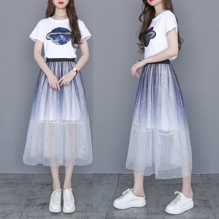 16-summer-13-girlish-12-childrens-mid-length-jumpsuit-tulle-skirt-t-t-shirt-14-junior-high-school-students-15-two-piece-set