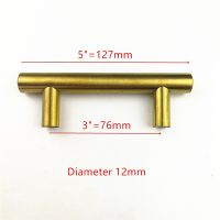 【LZ】❁卍❈  diameter 12mm hole spacing 76mm Gold handle Stainless Steel Kitchen Cabinet Door Handle Drawer Pulls Cupboard Knobs